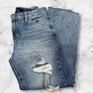 GAP Slim Boyfriend Distressed Denim Jeans size 4 / 27 Frayed
